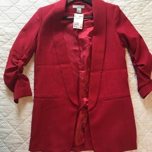 Red oversized blazer